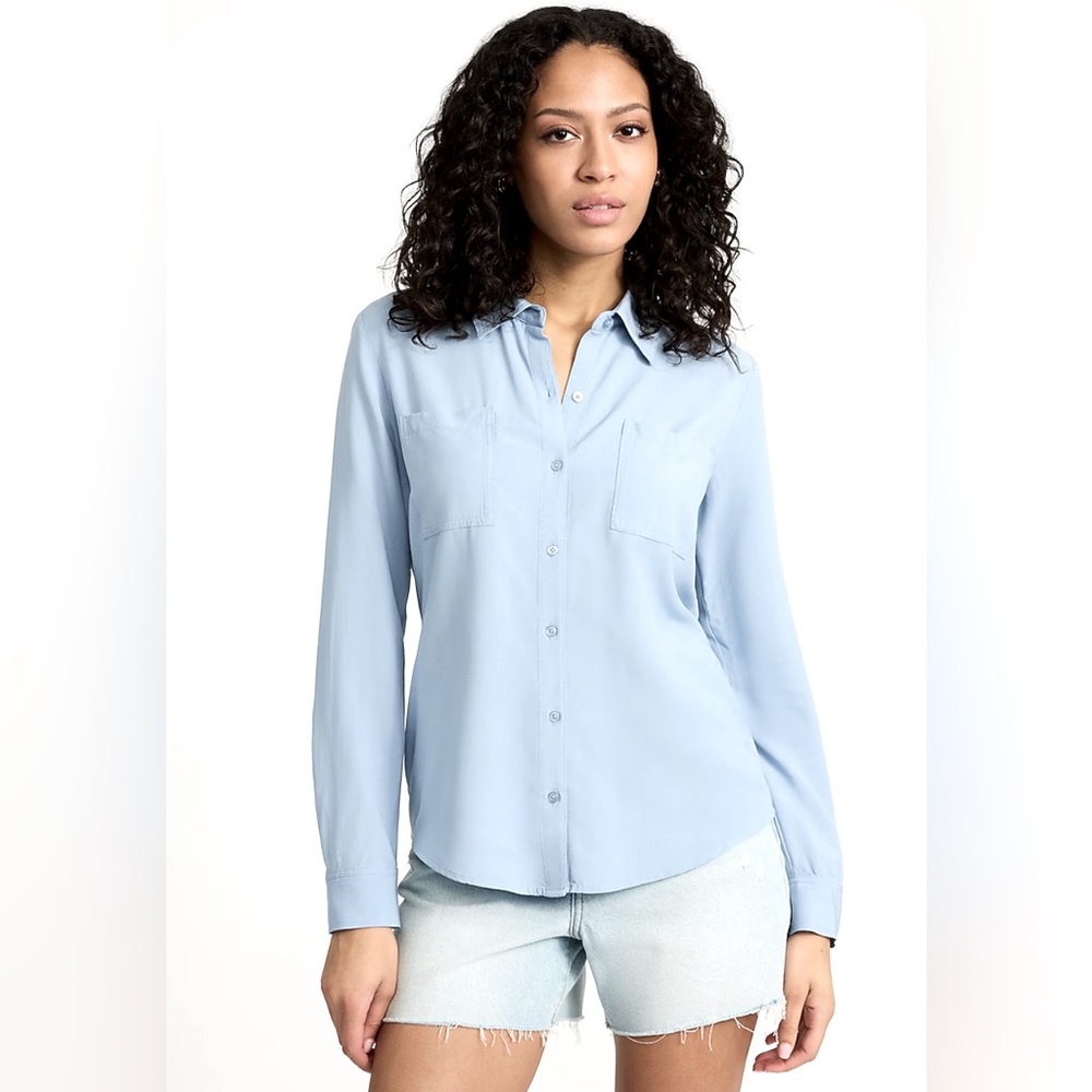 Women's Light Blue Button-Up Portofino Blouse